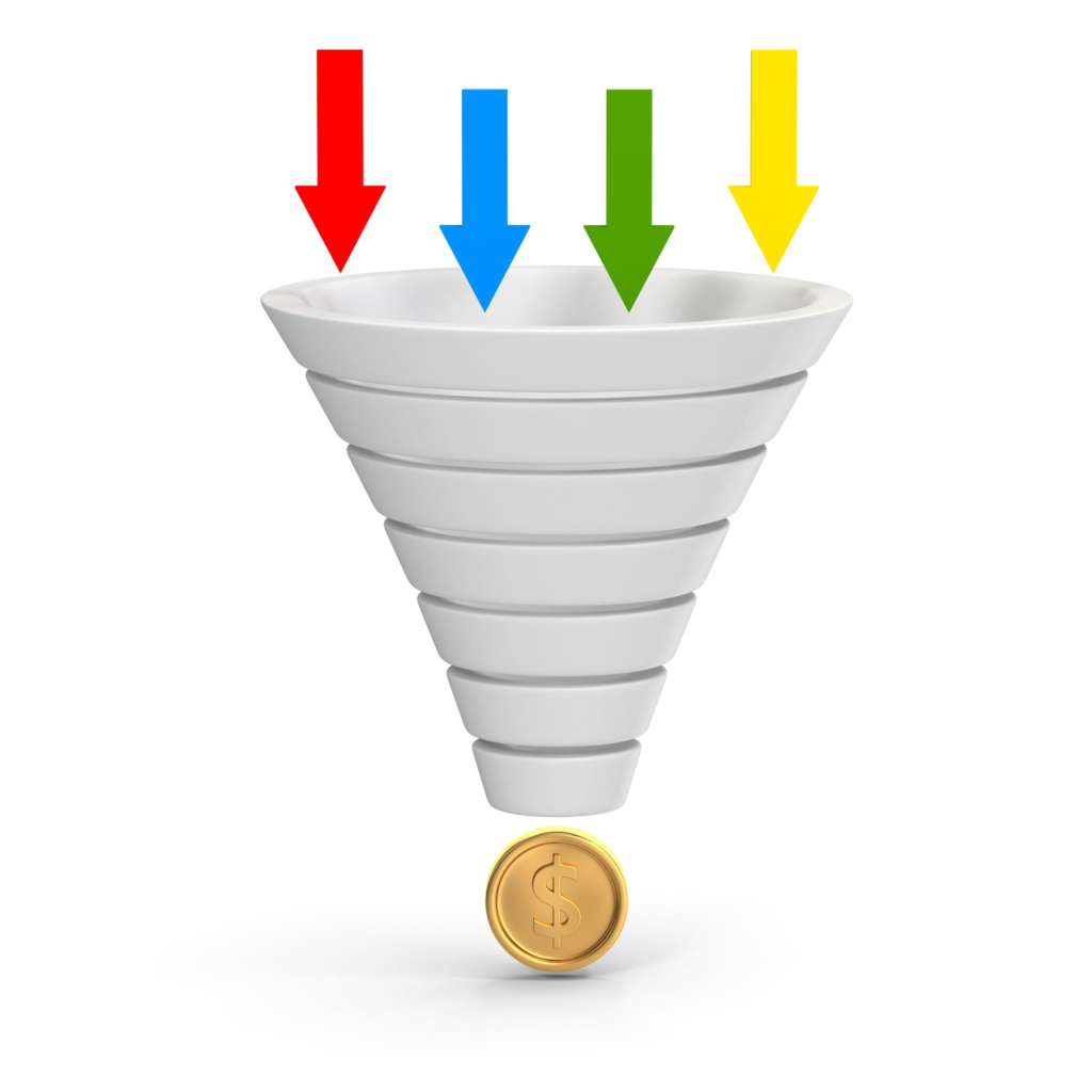 Funil de vendas no WhatsApp organizado com etapas de atendimento, qualificação e conversão.