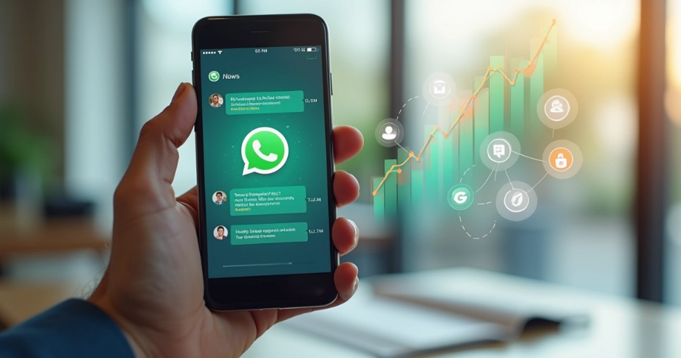 Plataforma de atendimento comercial qualificando leads pelo WhatsApp em um funil de vendas.